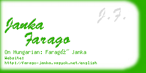 janka farago business card